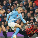 Manchester City vs Bournemouth: Haaland Cetak Dua Gol, The Citizens Kembali Perkasa di Liga Inggris 2025 erling haaland berlari dan merayakan gol ke gawang bournemouth di etihad stadium